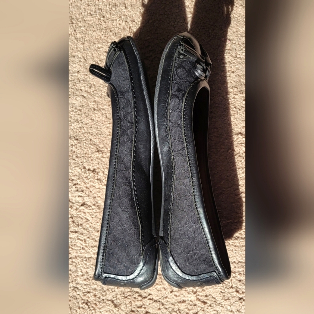 Coach NY Black Leather ,Bow Loafers Slip On Shoes Women's 9.5 - Picture 3 of 14